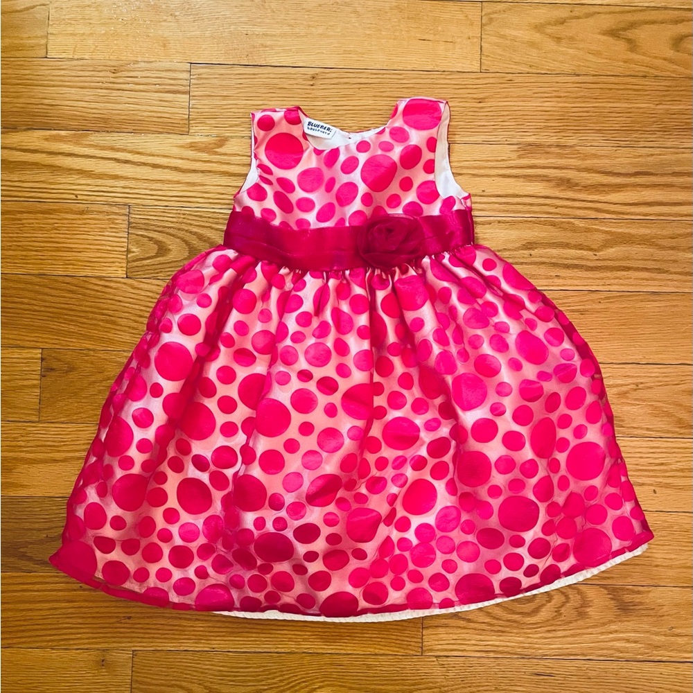 Girls Pink and White Party Dress Size 4